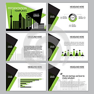 Multipurpose template for presentation slides with graphs and charts.