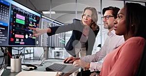 Multiracial Business Team Using Kanban Task Board