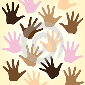 Multiracial hands