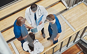 Multiracial medical team having a discussion
