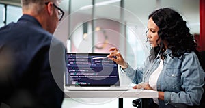 Multiracial Team Of Young Programmers Developing Software