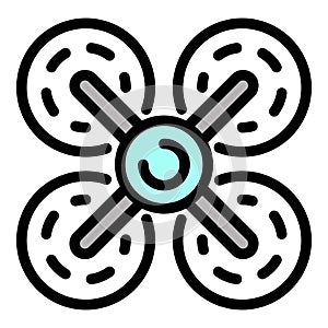 Multirotor drone icon, outline style