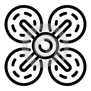 Multirotor drone icon, outline style