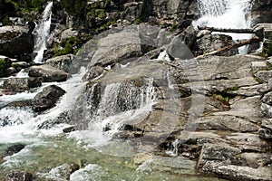 Viacstupňové kaskádové vodopády Studeného potoka