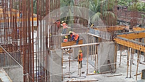 Multistoried building is under construction in Dhaka