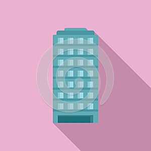 Multistory building icon flat vector. House project