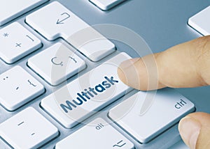 Multitask - Inscription on Blue Keyboard Key