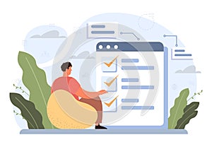 Multitasking concept. Effective and successful office worker