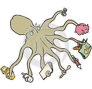 Multitasking octopus