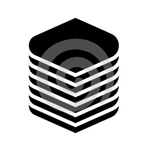 Multitier, layered icon for computing, or generic stack theme. Harddisk, harddrive icon, symbol