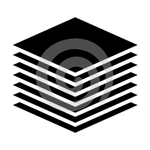 Multitier, layered icon for computing, or generic stack theme. Harddisk, harddrive icon, symbol