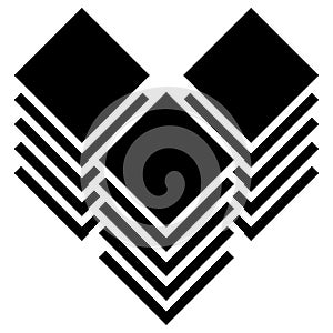 Multitier, layered icon for computing, or generic stack theme. Harddisk, harddrive icon, symbol