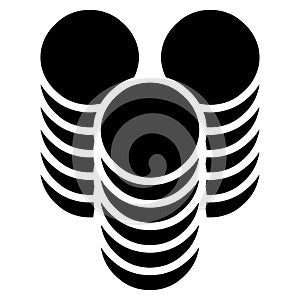 Multitier, layered icon for computing, or generic stack theme. Harddisk, harddrive icon, symbol