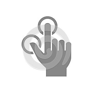 Multitouch for two fingers grey icon. Touch screen finger gesture symbol