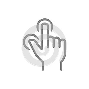 Multitouch for two fingers line icon. Touch screen finger gesture symbol