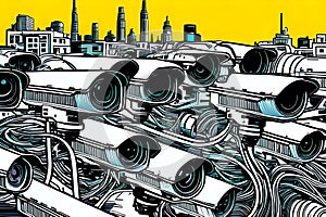 Multitude of CCTV cameras