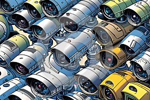 Multitude of security cameras