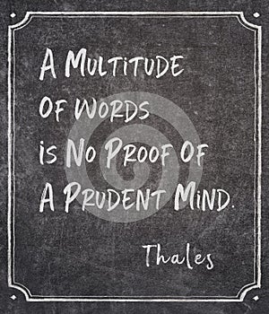 multitude of words Thales quote