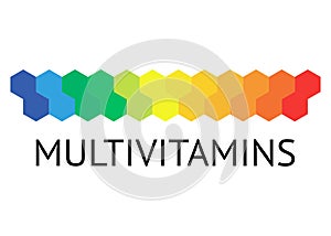 Multivitamin label inspiration, icon concept vitamins,