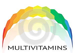 Multivitamin label inspiration, icon concept vitamins,