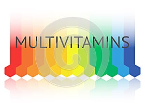 Multivitamin label inspiration, icon concept vitamins, isolated