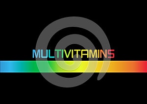 Multivitamin label inspiration, icon concept vitamins, isolated