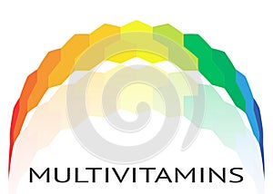 Multivitamin label inspiration, icon concept vitamins, photo