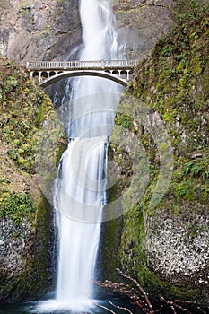 Multnomah Falls and Benson Footbridge in Oregon's Columbia Gorge