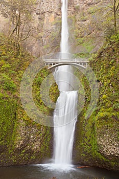 Multnomah Falls and Benson Footbridge Oregon OR US