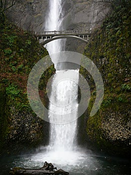 Multnomah Falls in the Columbia River Valley gorge in Oregon