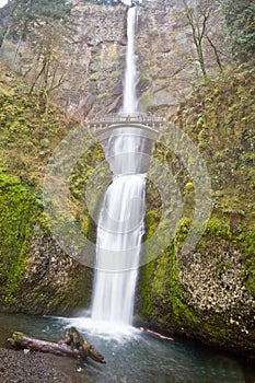 Multnomah Falls Oregon with Bridge