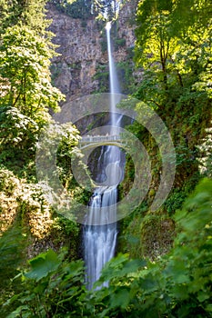 Multnomah Falls is a waterfall located on Multnomah Creek in the Columbia River Gorge, east of Troutdale, between Corbett and Dods