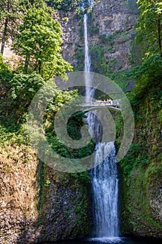 Multnomah Falls is a waterfall located on Multnomah Creek in the Columbia River Gorge, east of Troutdale, between Corbett and Dods
