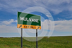 US Highway Exit Sign for Mulvane