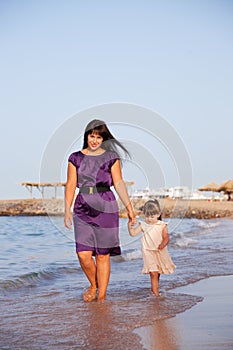 Mum and the daughter walk