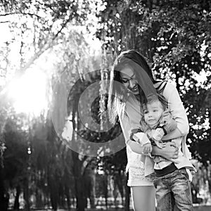 Mum and son in the park