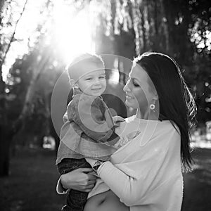 Mum and son in the park