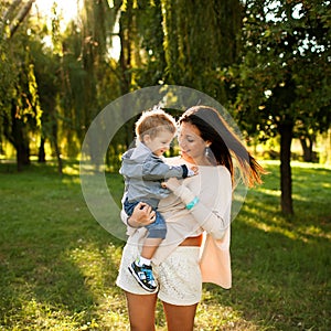 Mum and son in the park