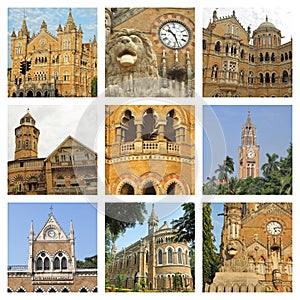 Mumbai city landmarks collage