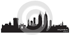 Mumbai India city skyline vector silhouette photo
