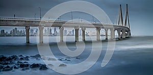 Mumbai sea link during monsoon season