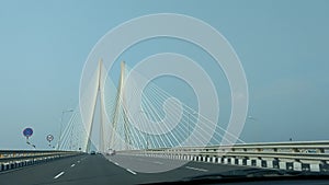 Mumbai sealink bridge architecture shots