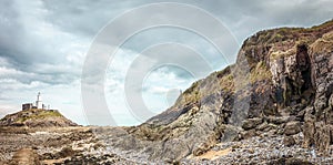 Mumbles headland with lighthouse on island