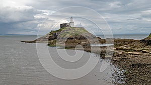 Mumbles lighthouse, Swansea, Wales, UK