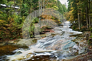 Mumlava river and waterfalls