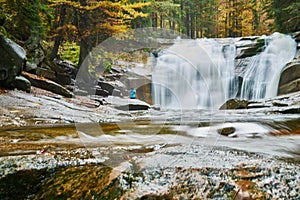 Mumlava river and waterfalls
