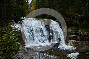 Mumlava river and waterfalls near Harrachov