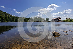 The Mummelsee in the Black Forest surrounded by mountains_Baden-Wuerttemberg, Germany, Europe