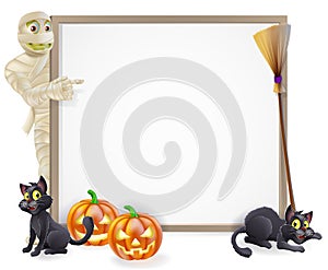 Mummy Halloween Banner Sign