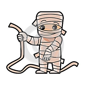 Mummy . Halloween cartoon characters . Vector